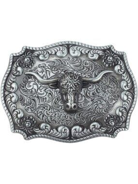 Women Buckle-silver Imported Cowboy Buckle Ghost Skull Western Belt